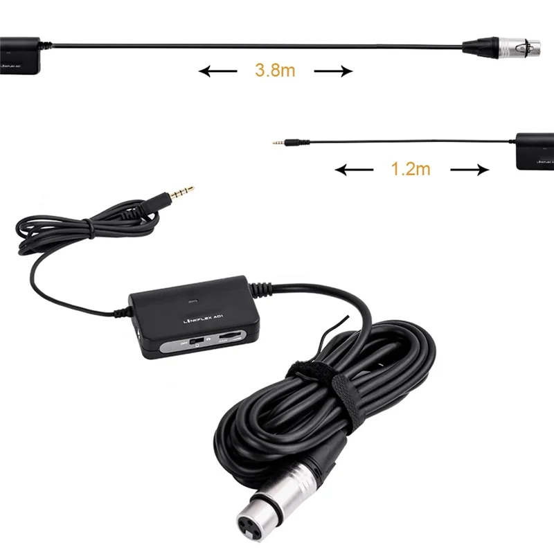 Фото ABSQ-LINKFLEX AD1 XLR до 3,5 мм аудио адаптер микрофонный предусилитель усилитель для зеркальных камер видеокамеры для смартфонов №4