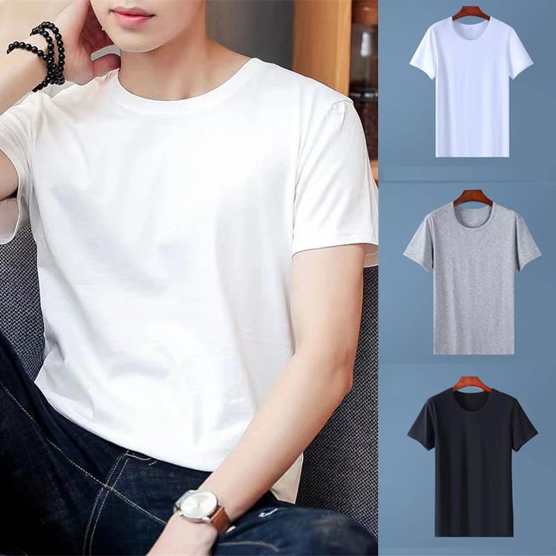 

Men's T Shirt Short Sleeve Men T-Shirt O-Neck Slim Solid Color Man Tee Shirt 2022 Summer Men T Shirt Clothing Basic Thin Tops