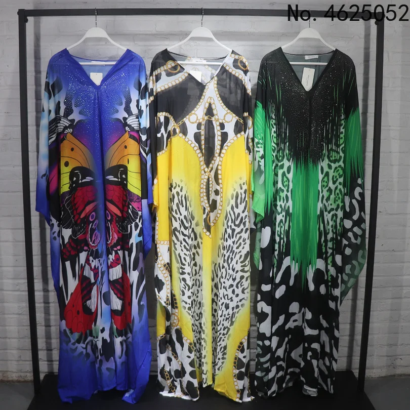 

African Dresses For Women Traditional Muslim Women Hijab Silk Kaftan Maxi Dress Length 150 CM x 140 Cm Bust boubou africain