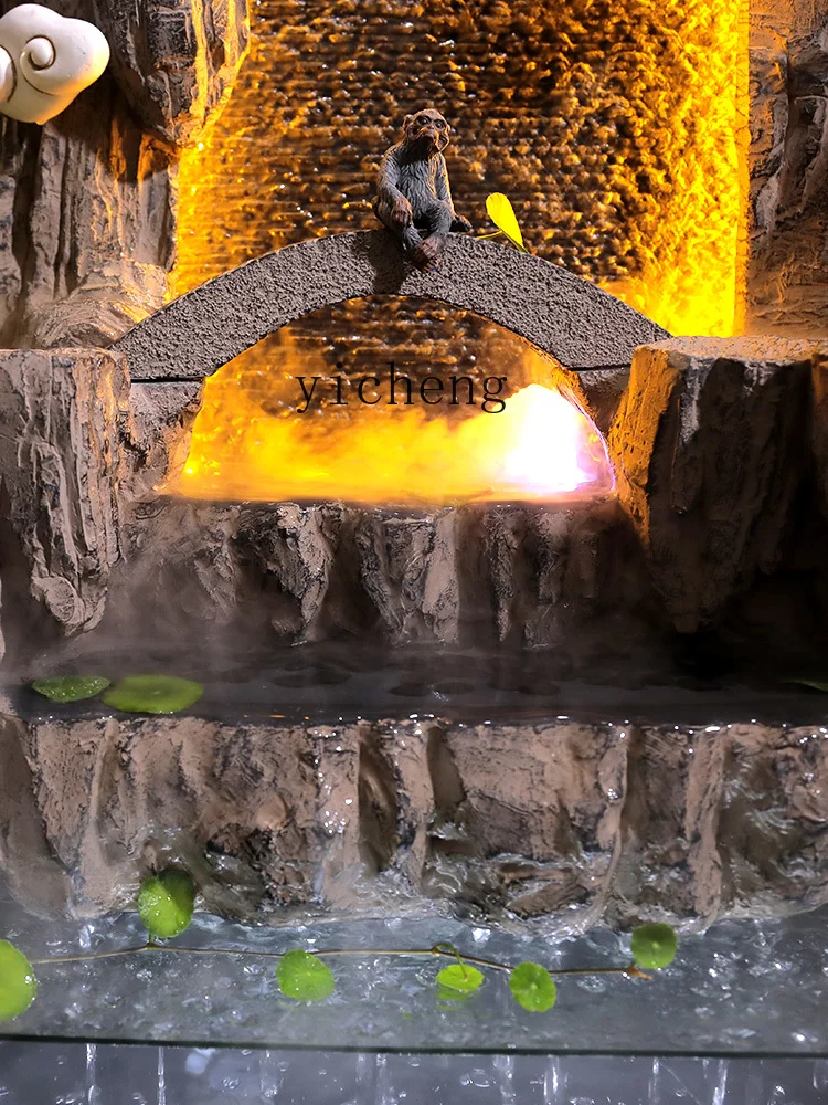 Большая искусственная Гора и фонтан ZC декоративная занавеска для воды в