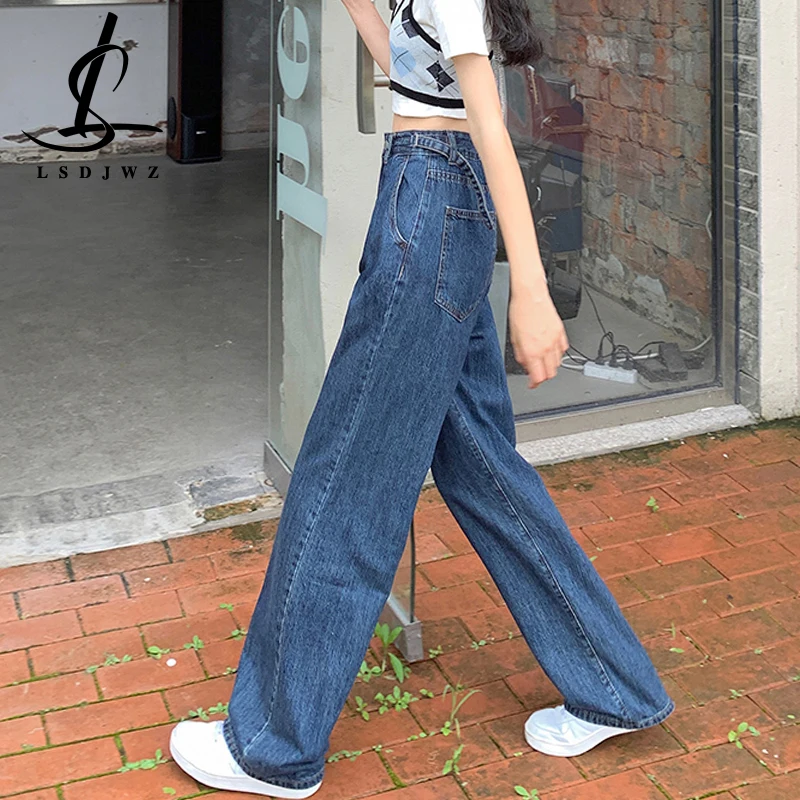 Straight Leg Jeans Women 2022 Newjeans Streetwear Korean Fashion Women's Pants Female Clothing Vintage Clothes Y2k Denim Baggy