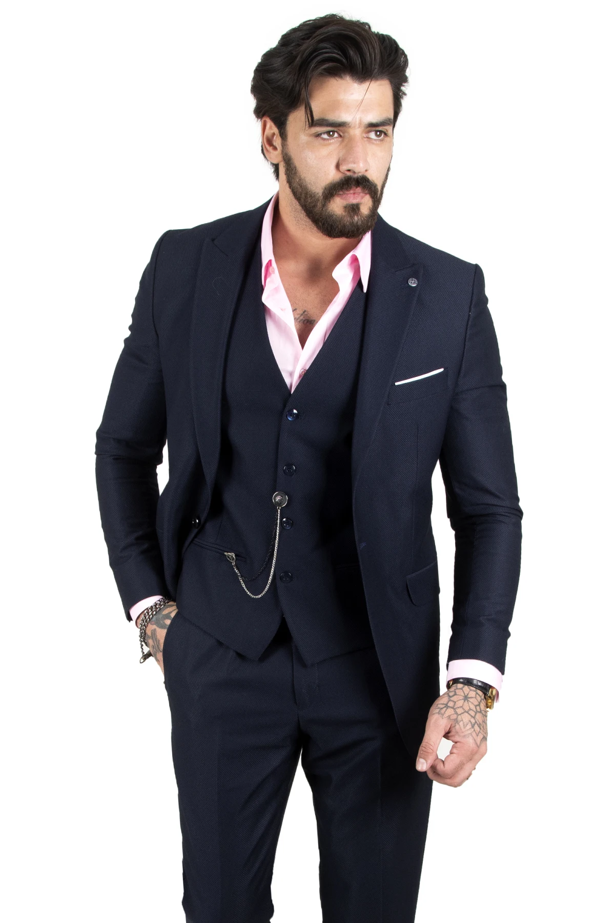 

DeepSEA embossed patterned italian cut 3-piece men's suit 2201460