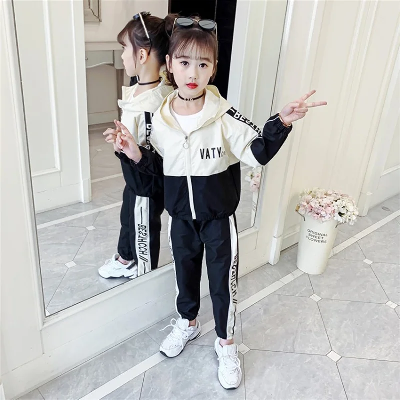 2 шт./комплект детский хлопковый комплект из куртки на молнии и брюк |