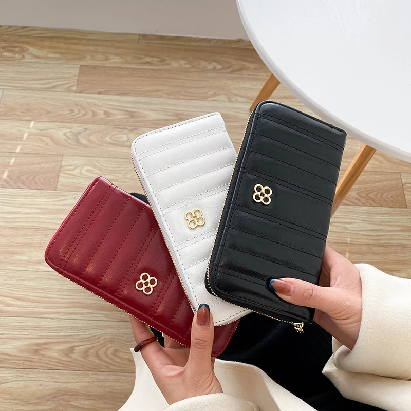 

Luxury Designer Women's Long Wallet Card Holder Fashion Pu Leather Standard Purses Lady Pouch ID Cardholder Moeny Clips Female