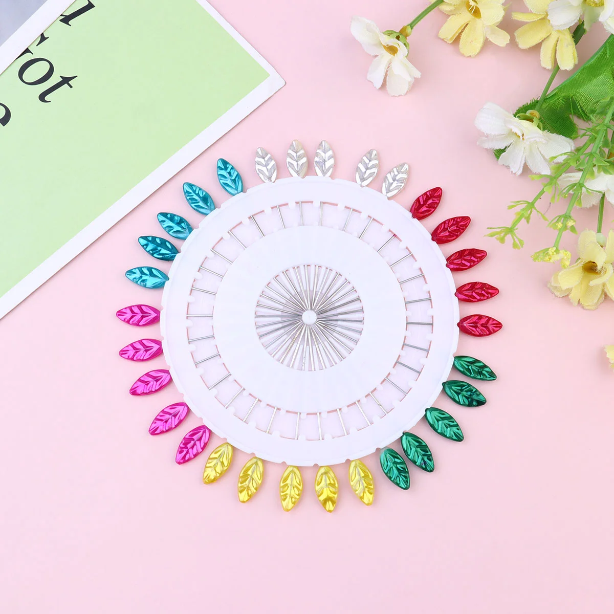 

3 Set Colored Head Colored Straight Beaded Trim Dressmaker Sewing Dressmaking Patchwork Flat Head Crystals Decor