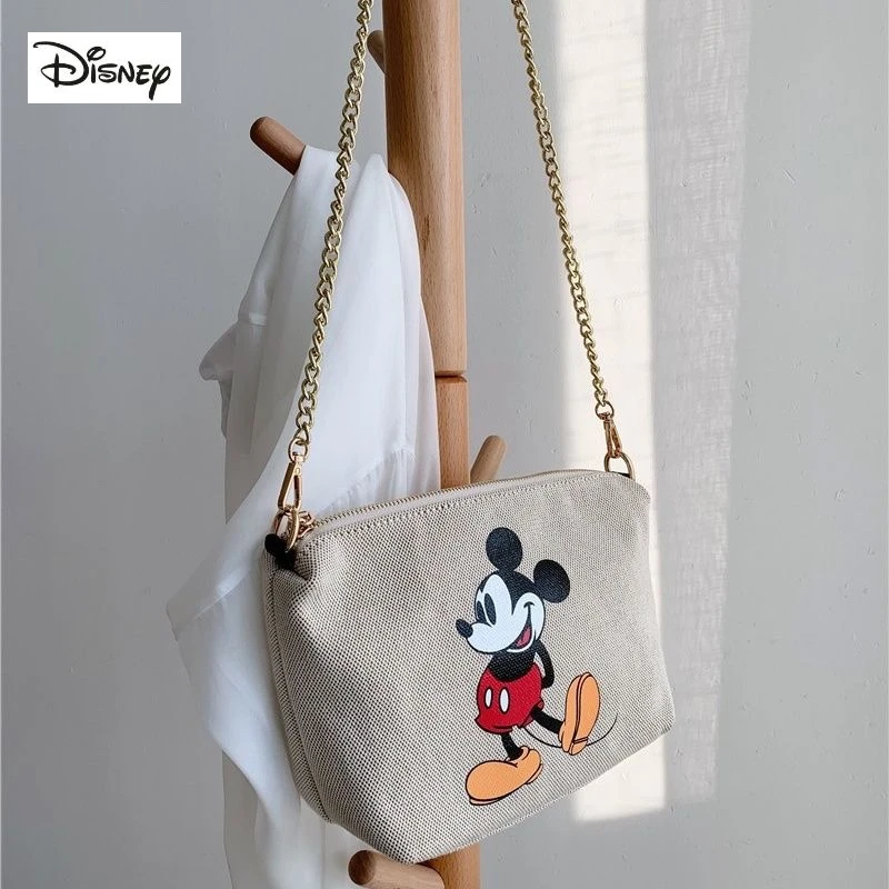 

Новая женская сумка через плечо Disney с Микки, модная Высококачественная сумка на цепочке, мультяшная вместительная многофункциональная сум...