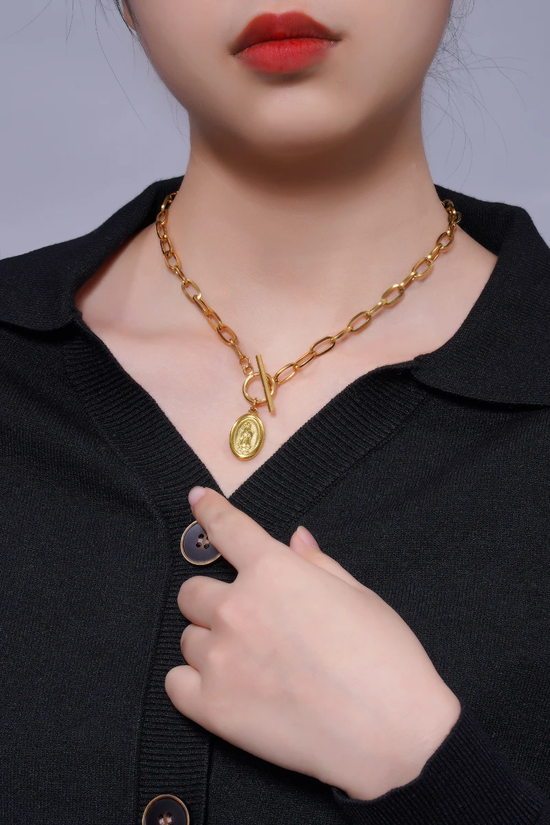 Женское Ожерелье из нержавеющей стали золотистого/серебристого цвета