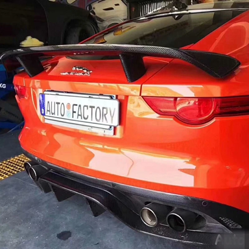 

New Exterior Carbon Fiber Rear Spoiler Tail Trunk Lip Wing Decoration Fit For Jaguar F-type Spoiler 2014 2015 2016 Car Styling