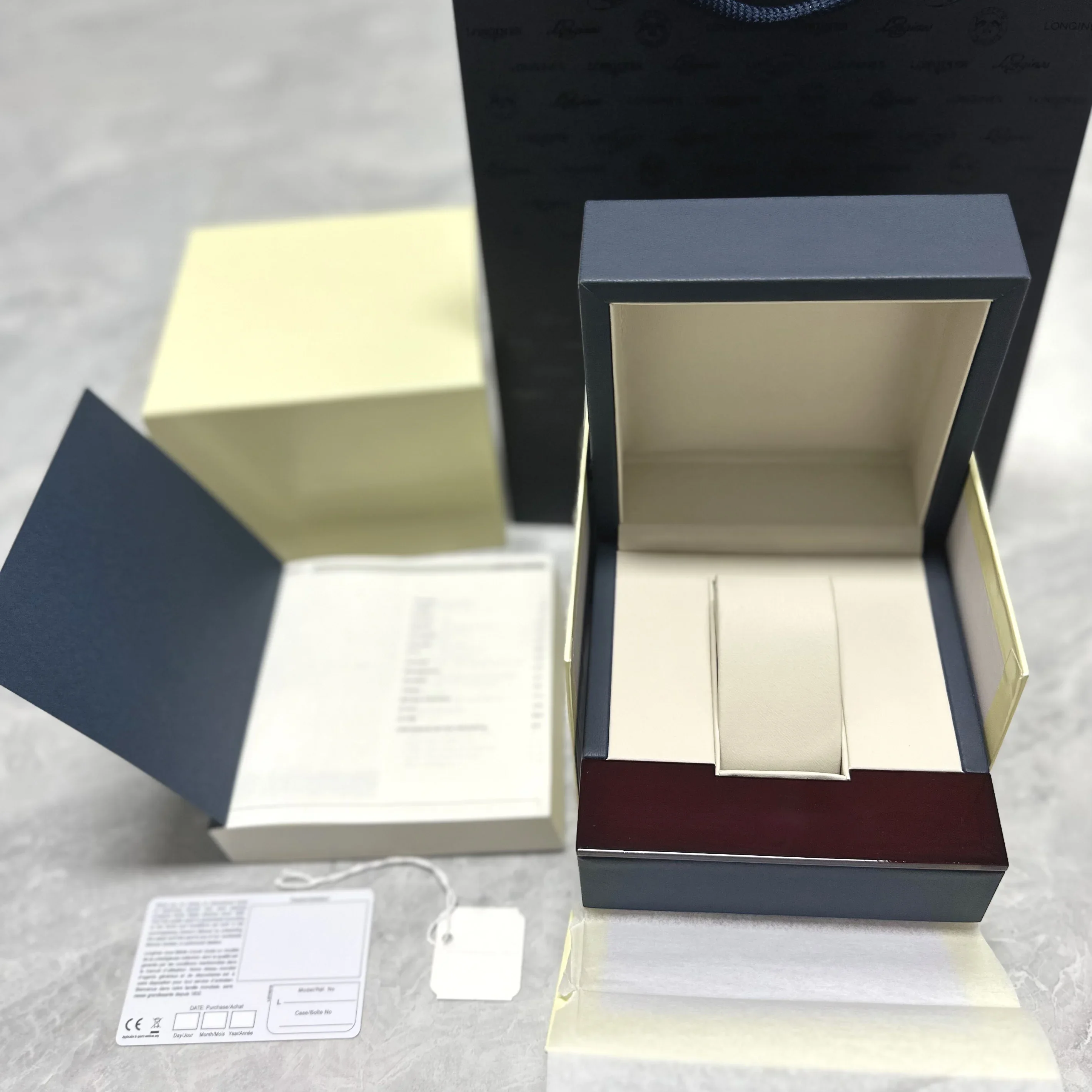 

Factory Supplier Wholesale Luxury New Original Blue Watch Boxes With Booklet And Card Can Custom AAA Watches Gift Case