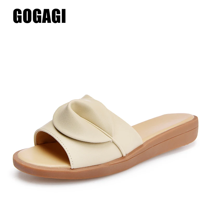 

New Flat Bottom Sandals and Slippers Simple Non-slip Wear-resistant Beach Outdoor Flat Bottom Slippers Ladies Sandalias De Mujer