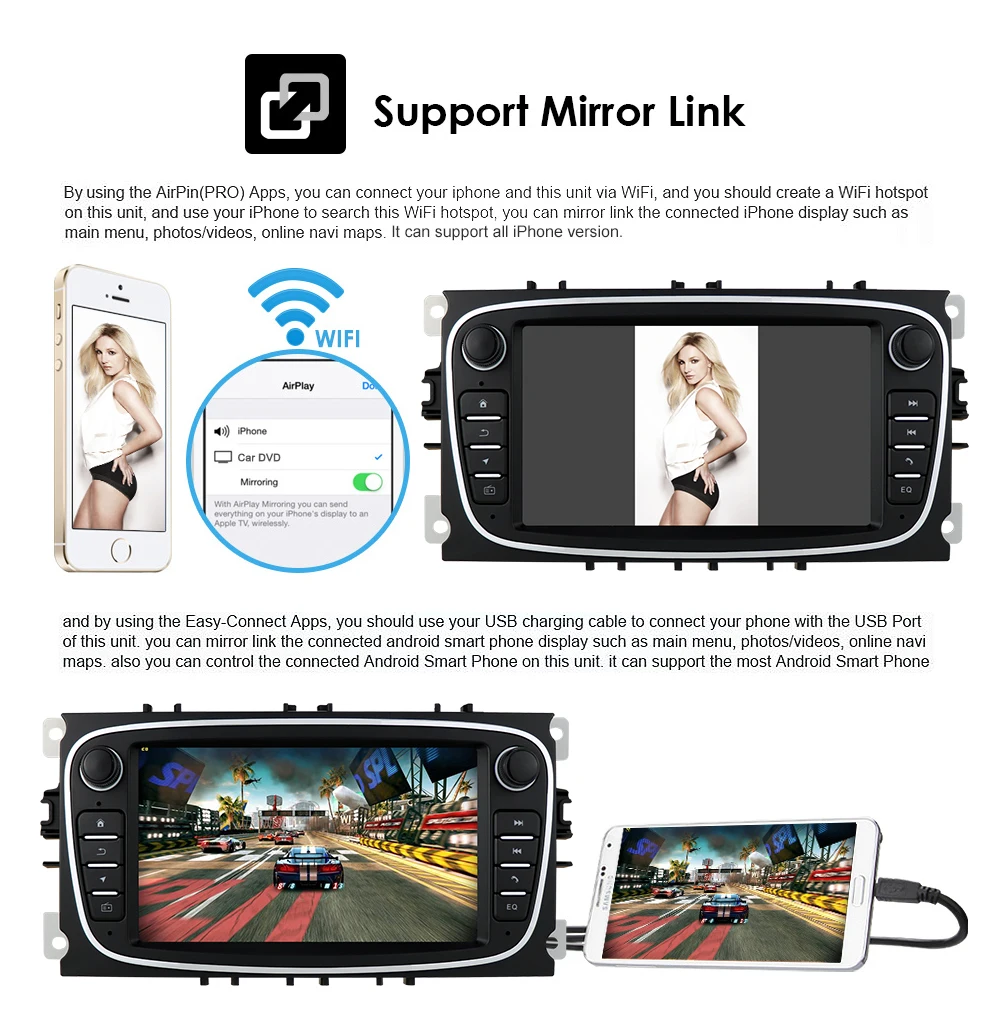Автомобильная магнитола на Android для Ford Focus Mondeo S MAX C Galaxy Transit Connect 2010 Kuga