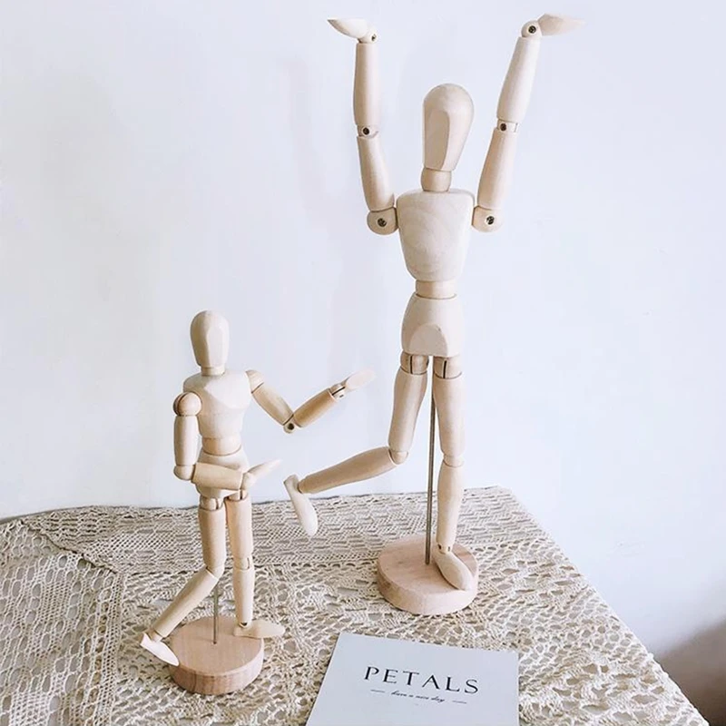 

1 Pc Artist Movable Limbs Male Figures Toy for Kids & Adults Toy Wooden Made Simulated Kids Doll Model Sketch Draw Action Toy