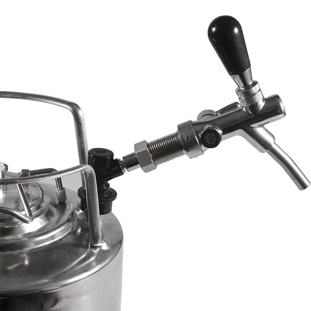 Регулируемый пивной кран MUGLIO хвостовик хромированный с шаровым замком