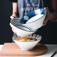 large ceramic ramen bowls japanese style 7 5 8 inch noodle soup bowl hand painted underglaze color ceramic tableware
