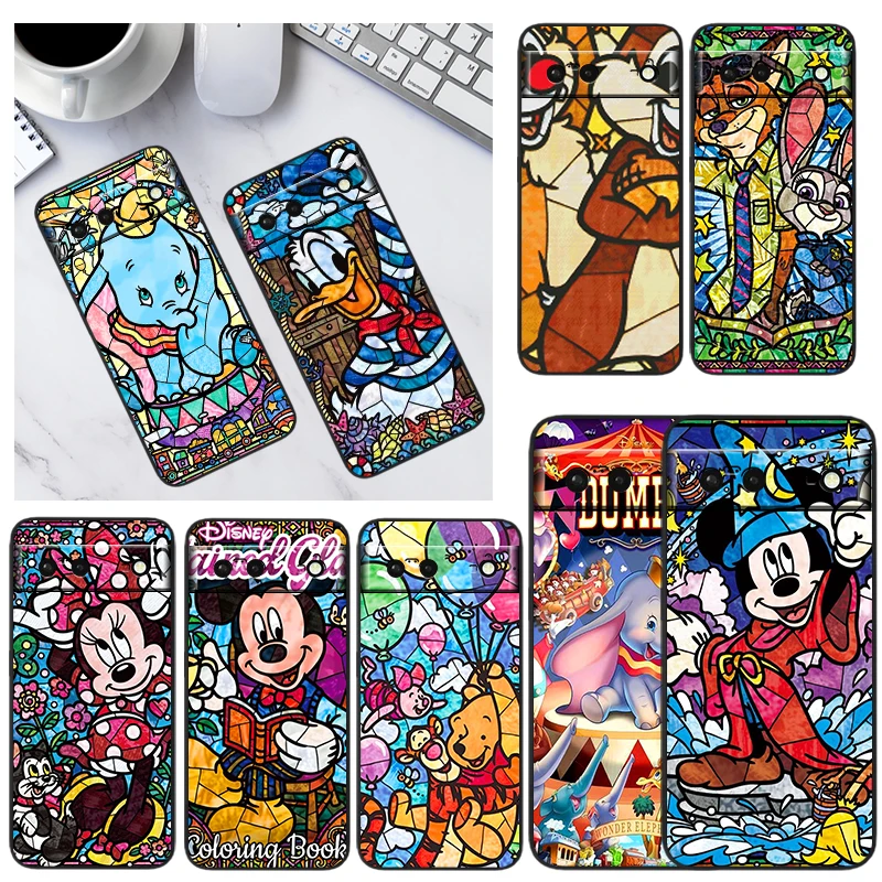 

Disney cute animals For Google Pixel 6 Pro 6A 5A 5 4 4A XL 5G Black Phone Case Shockproof Shell Soft Fundas Coque Capa
