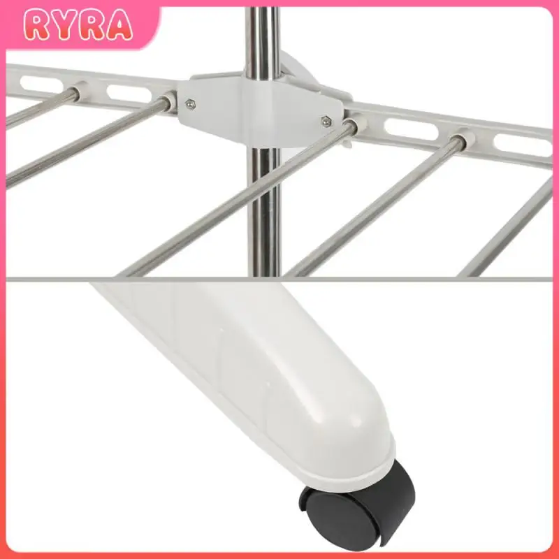 

3 Layers With Crossbar Drying Rack Stainless Steel Pipe Foldable Feet Waterproof Anti-rust Clothes Organizer Drying Rack HWC