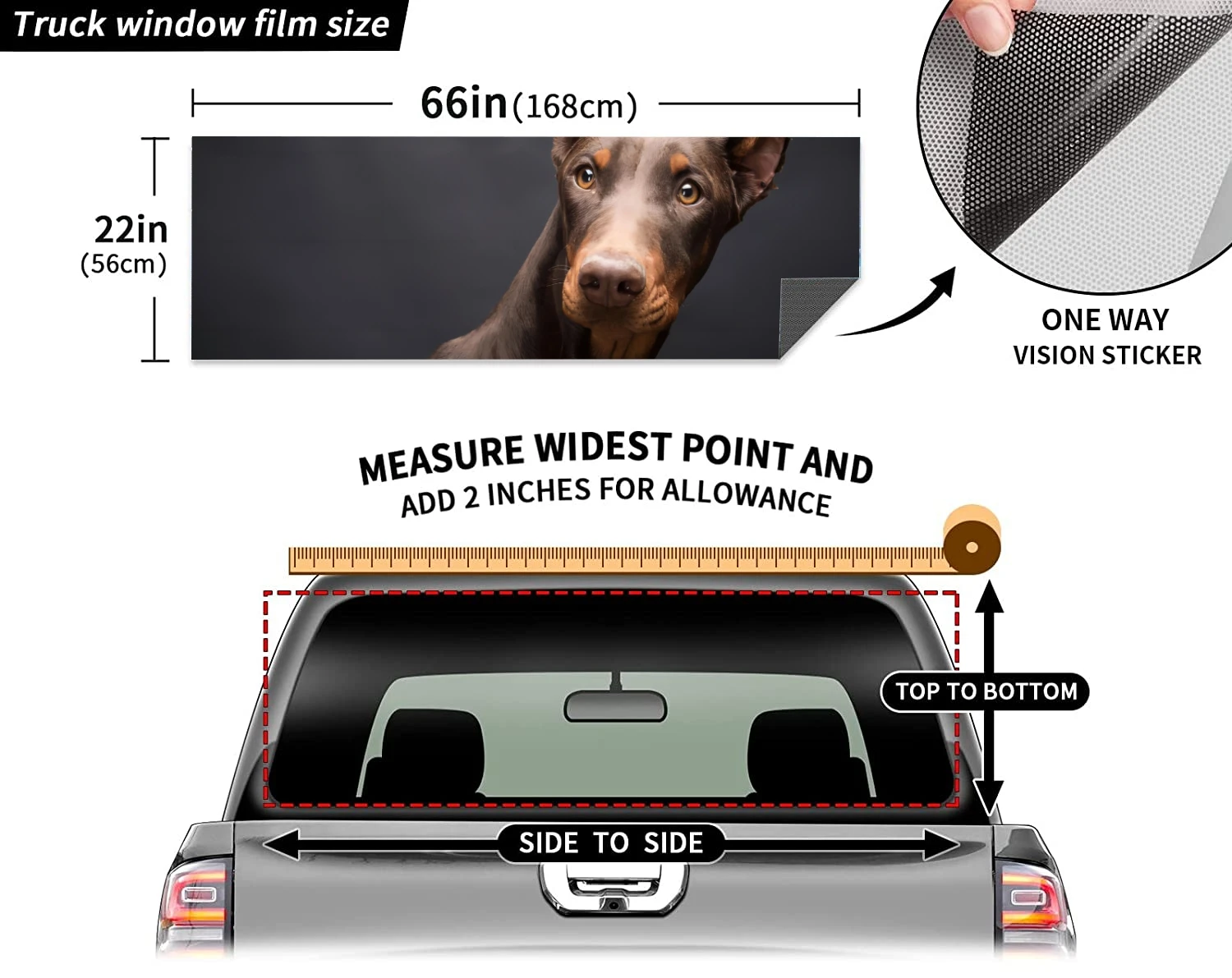 Doberman Pinscher Автомобильная фотография грузовик перфорированная виниловая живопись