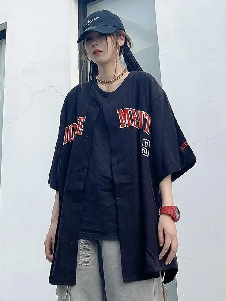 Мужская винтажная рубашка с коротким рукавом в стиле хип-хоп |