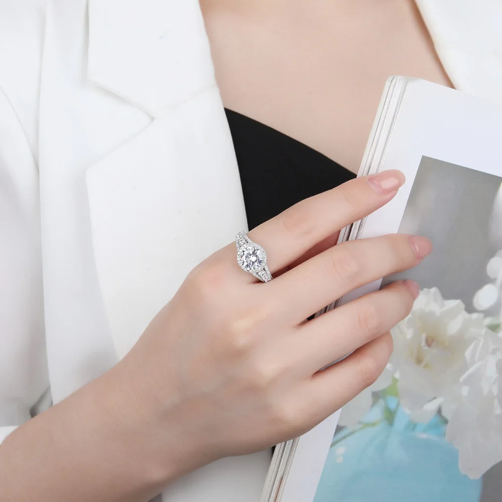 Женское кольцо из серебра S925 пробы обручальное с двумя звеньями подарок на