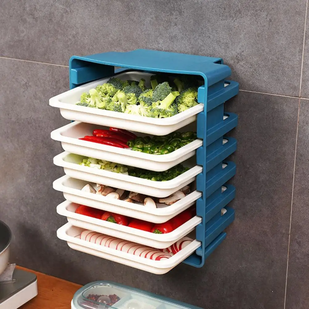 

Боковая корзина для посуды, многофункциональный дизайн выдвижного ящика из полипропилена, многослойная фотография для кухни