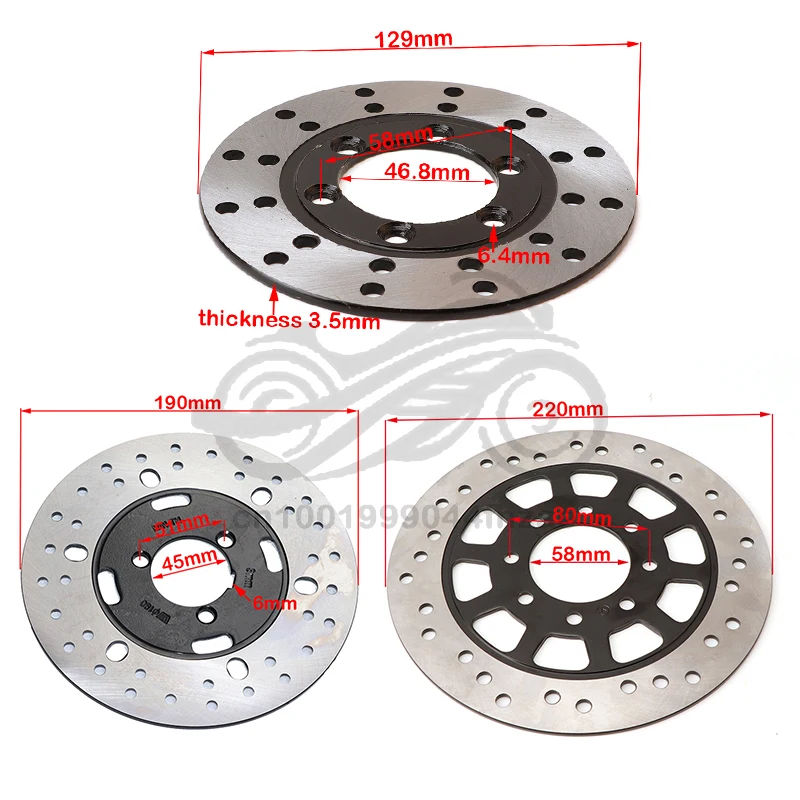 

130mm 190mm 220mm Front Rear disc brake disc plate for 125cc 150cc 200cc 250cc Quad Pit Dirt Bike ATV