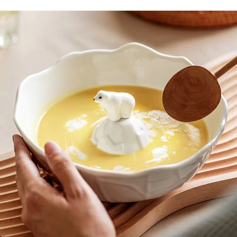 Керамическая тарелка с фруктами белого медведя ресторан дом гостиная рабочий