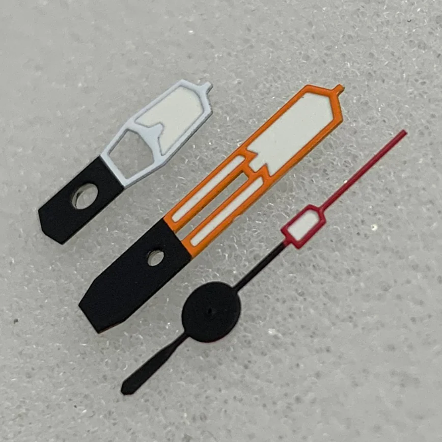 Watch Accessories 12MM Hands Orange Red and White Color Matching Hands Green Luminous Hands Suitable for NH35/36/4R7S Movement