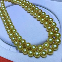 huge charming 1811 13mm natural south sea genuine golden round necklace free shipping for women jewelry neckalce for woman