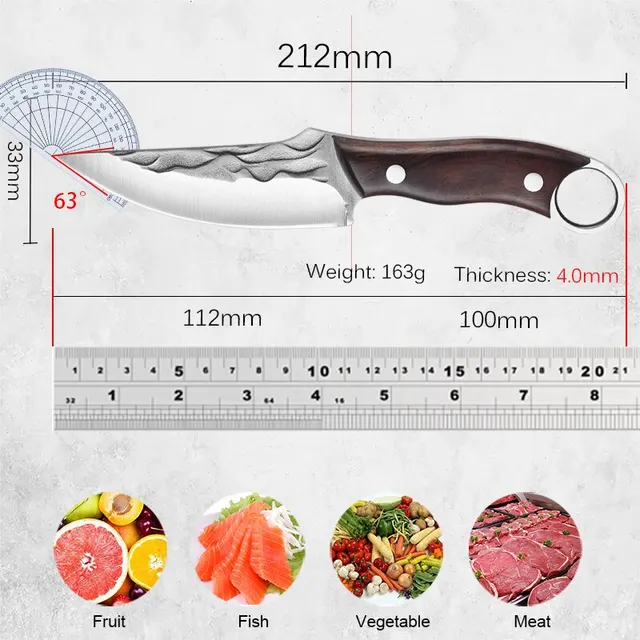 Kitchen Knife Boning Knife Outdoor Hunting Camping Knife Handmade Forged Knife Military Knife- Good for Camping Survival Outdoor 4