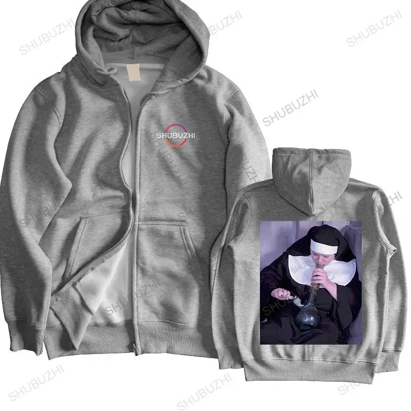 

Man zipper autumn hoodie brand clothing Nuns And & Bongs Weed Funny Smoking men cotton fashion hoody Harajuku coat hooded