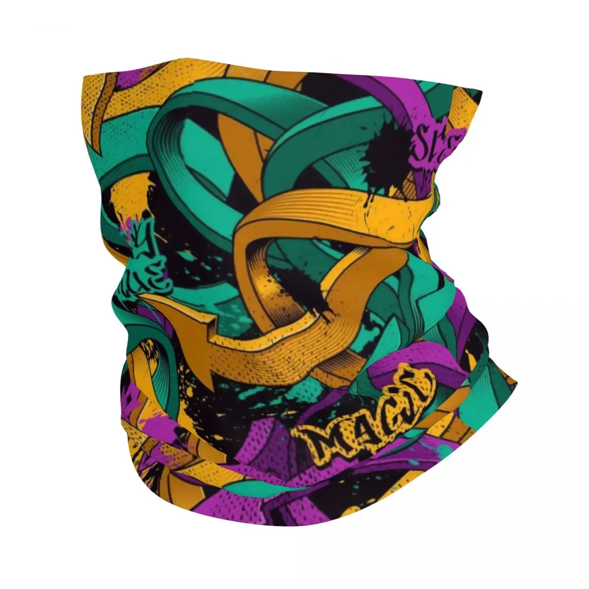 

Hip Hop Urban Pattern Bandana Neck Gaiter Printed Graffiti Magic Scarf Multifunctional Headband Hiking for Men Women Adult