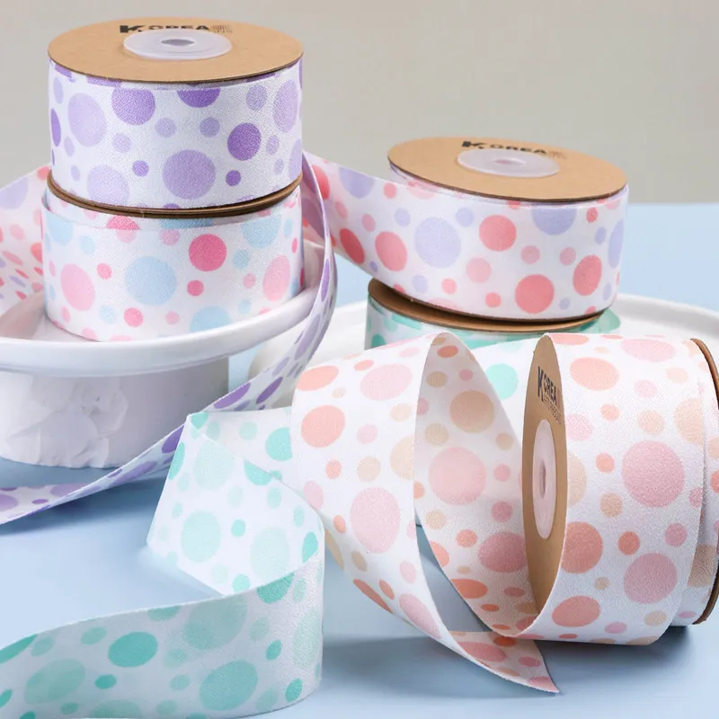 

Kewgarden 25mm 40mm 1" 1.5" Dots Ribbons DIY Hair Bows Accessories Make Sewing Materials Handmade Tape Crafts 10 Yards