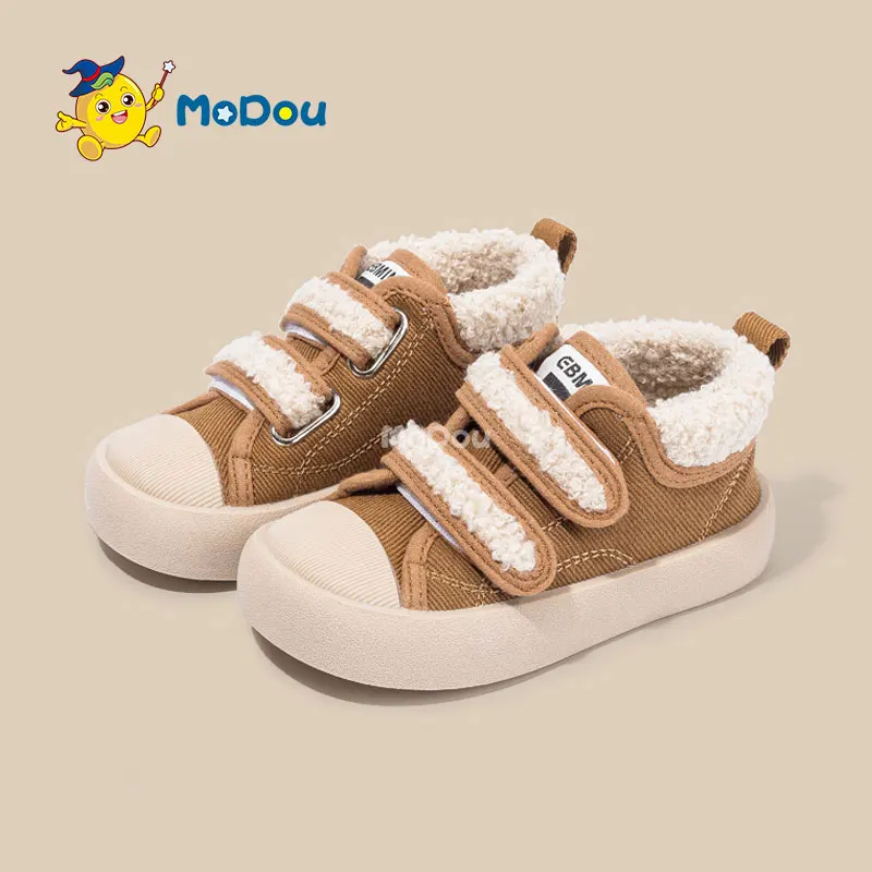 

Mo Dou 2022 New Style Children's Winter Baby Cotton Shoes Warm Plush Thick Lining Soft Soled Toddler Shoes Children's Shoes