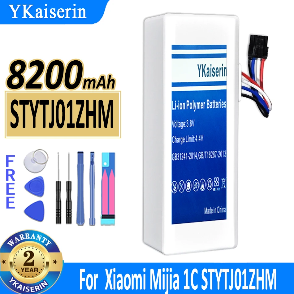 

YKaiserin NEW 8200mAh P1904-4S1P-MM Battery For Xiaomi Mijia 1C STYTJ01ZHM Robot Vacuum Mop Cleaner Accessories Parts Bateria