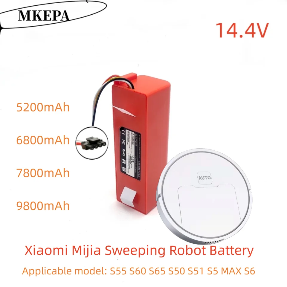 

14,4 V 4S2P 18650 5200mAh до 9800mAh робот-подметальщик, используемый для роботов-подметателей Mijia.