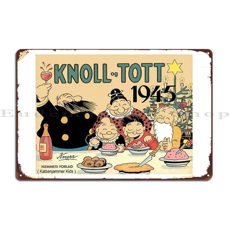Фото Katzenjammer Kids Винтаж Knoll Og Tott Норвежский мультяшный фильм Металлический знак с принтом Паб Домашний кинотеатр Гараж Оловянная вывеска Плакат №1