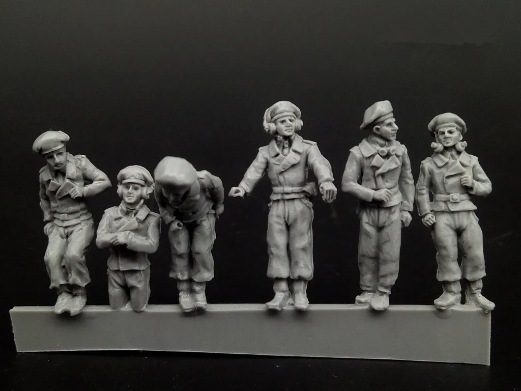 1/72 שרף Die-יציקת דמות מודל מלחמת העולם השני משוריין טנק צוות 6-אדם משלוח חינם