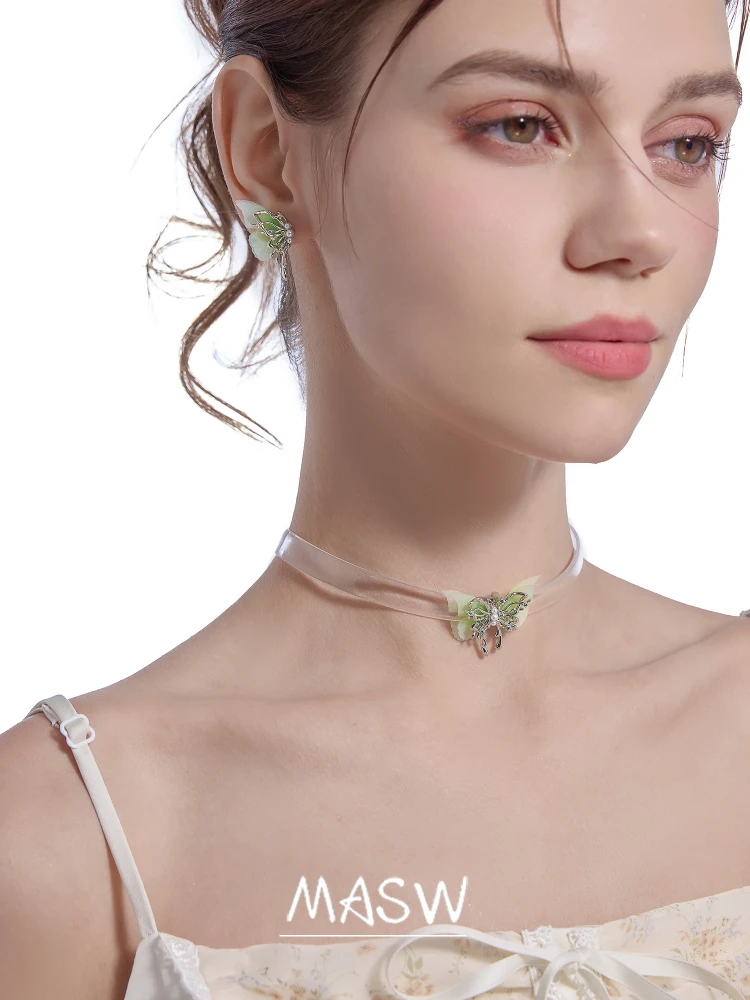 MASW оригинальный дизайн весенне-Летние Стильные свежие серьги в виде бабочек для