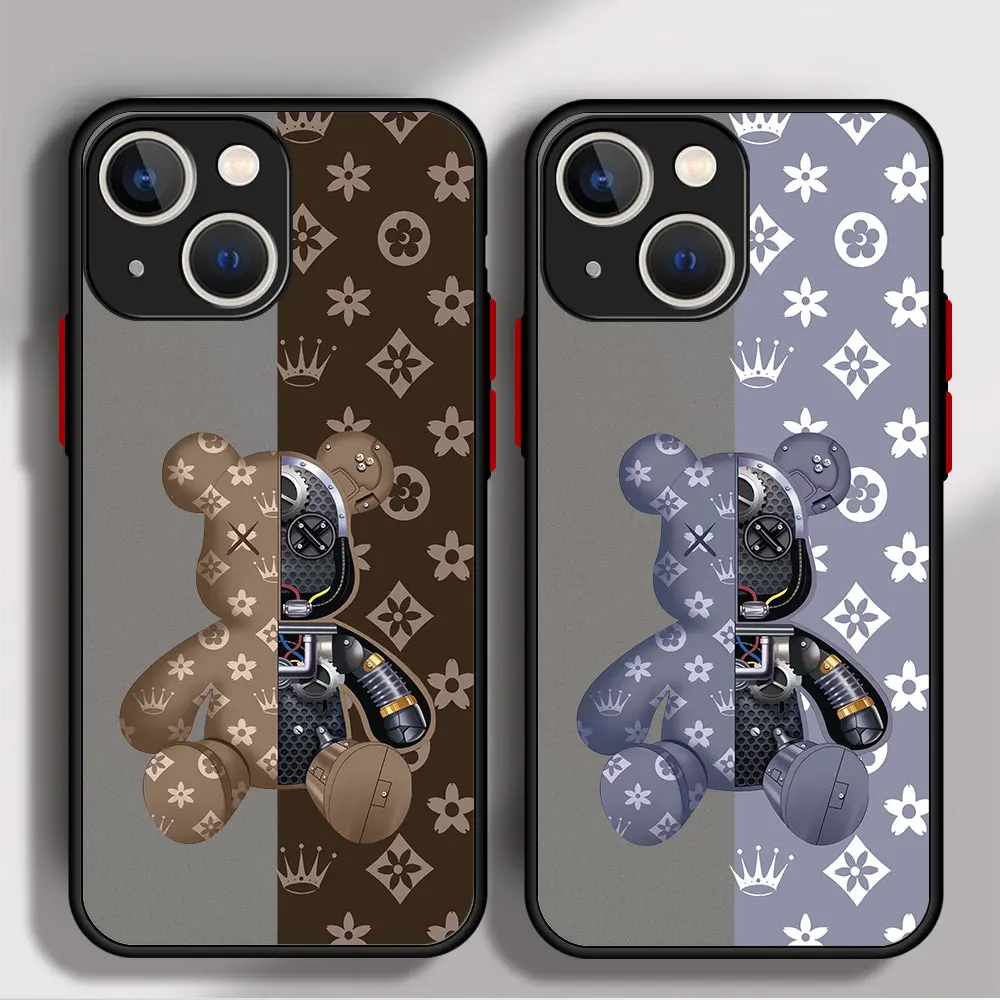 Чехол для телефона Apple iPhone SE 13 Mini XS Max 14 Pro 11 7 8 Plus 12 XR 15ProMax Роскошные роботы медведи