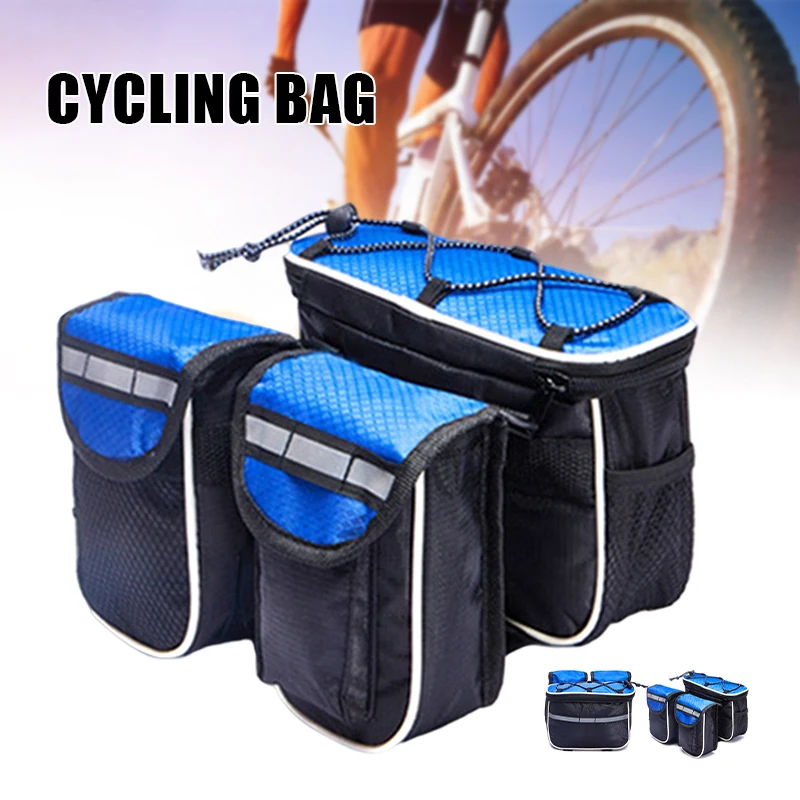 

Bike Front Frame Bag 4 in 1 Large Capacity Cycling Bike Top Tube Bag Reflective Strip Design Waterproof Riding Bag YS-BUY