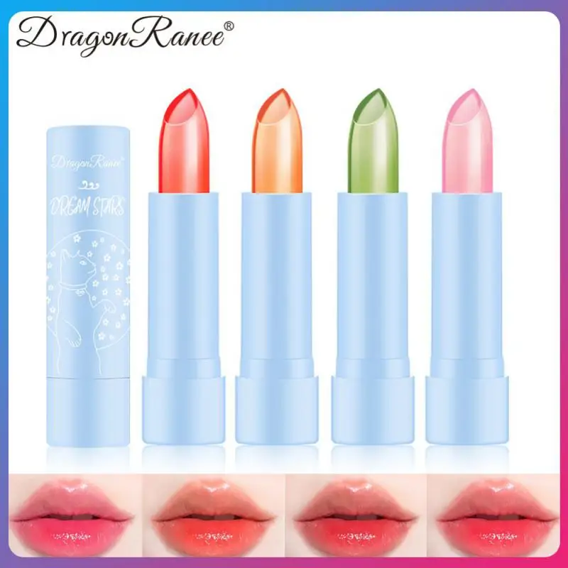 

4 Colors Lip Care Balm Lip Nourishing Aloe Jelly Lip Balm Beauty Cosmetics Color Change Lipstick Moisturizing Lips Makeup