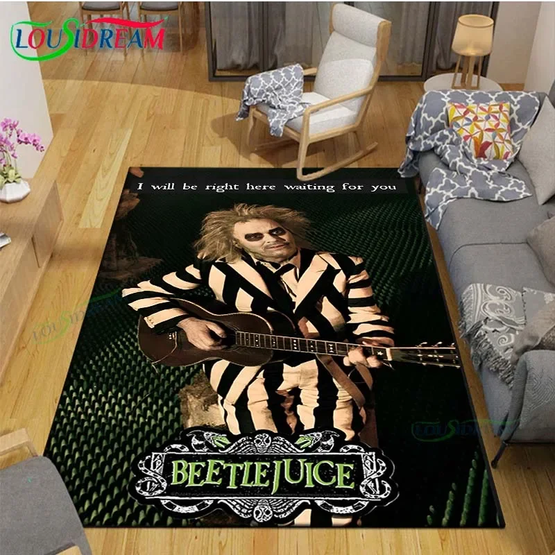 Фото Роль комедийного фильма ужасов B-Beetlejuice, ковры с принтом для гостиной, противоскользящий коврик, детские коврики для спальни, коврик для йоги, декор ковра №5
