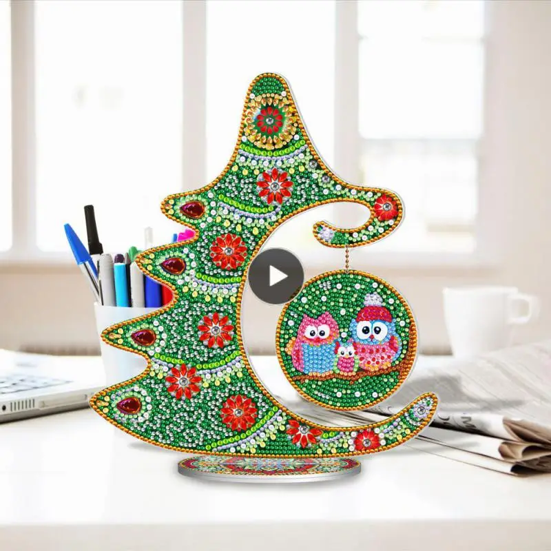 

Child 5D DIY Diamond Painting Christmas Tree 5 Style Round Diamond Handmade Crafts Home Decoration Ornaments For Kids Xmas Gifts