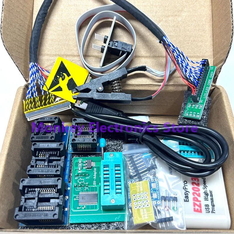 USB Высокоскоростной программатор EZP2023 с TSSOP8 12 сгорающими розетками 24/25/93/95