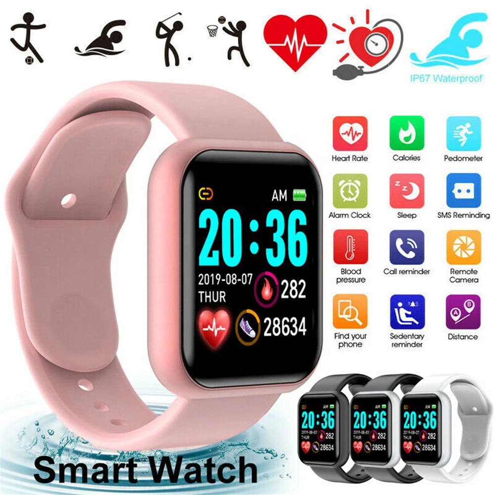 

Y68 Watch smart women's Smartwatch D20 Pro Bluetooth Fitness Tracker Men Sport Fitnesstracker Pedometer Bracelet For Child Kid
