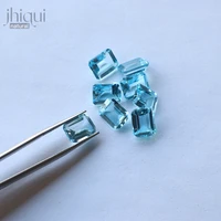 1pc rectangle natural sky blue topaz gemstone for diy fine jewelry making