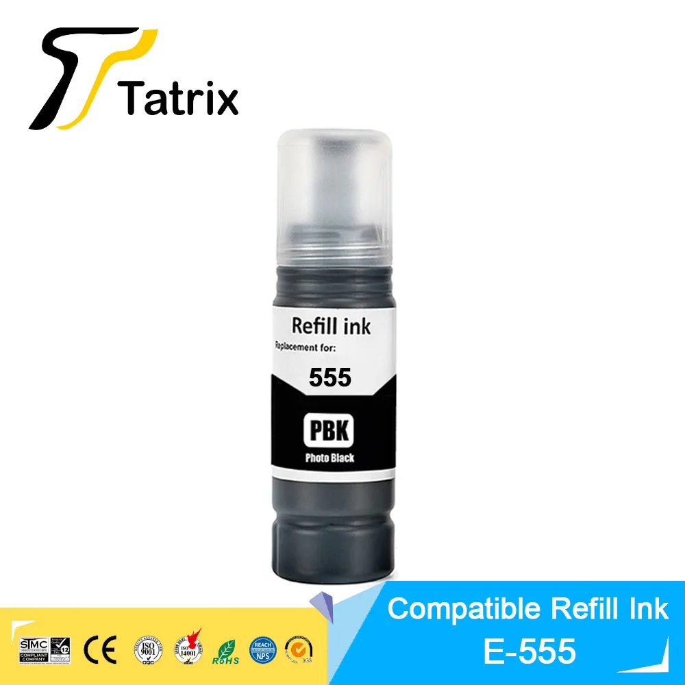 Tatrix 554 555 Compatible Refill Ink For Epson Color Water Based Bottle ink T554 T555 Compatible Epson Ecotank L8160/L8180 ink. images - 6