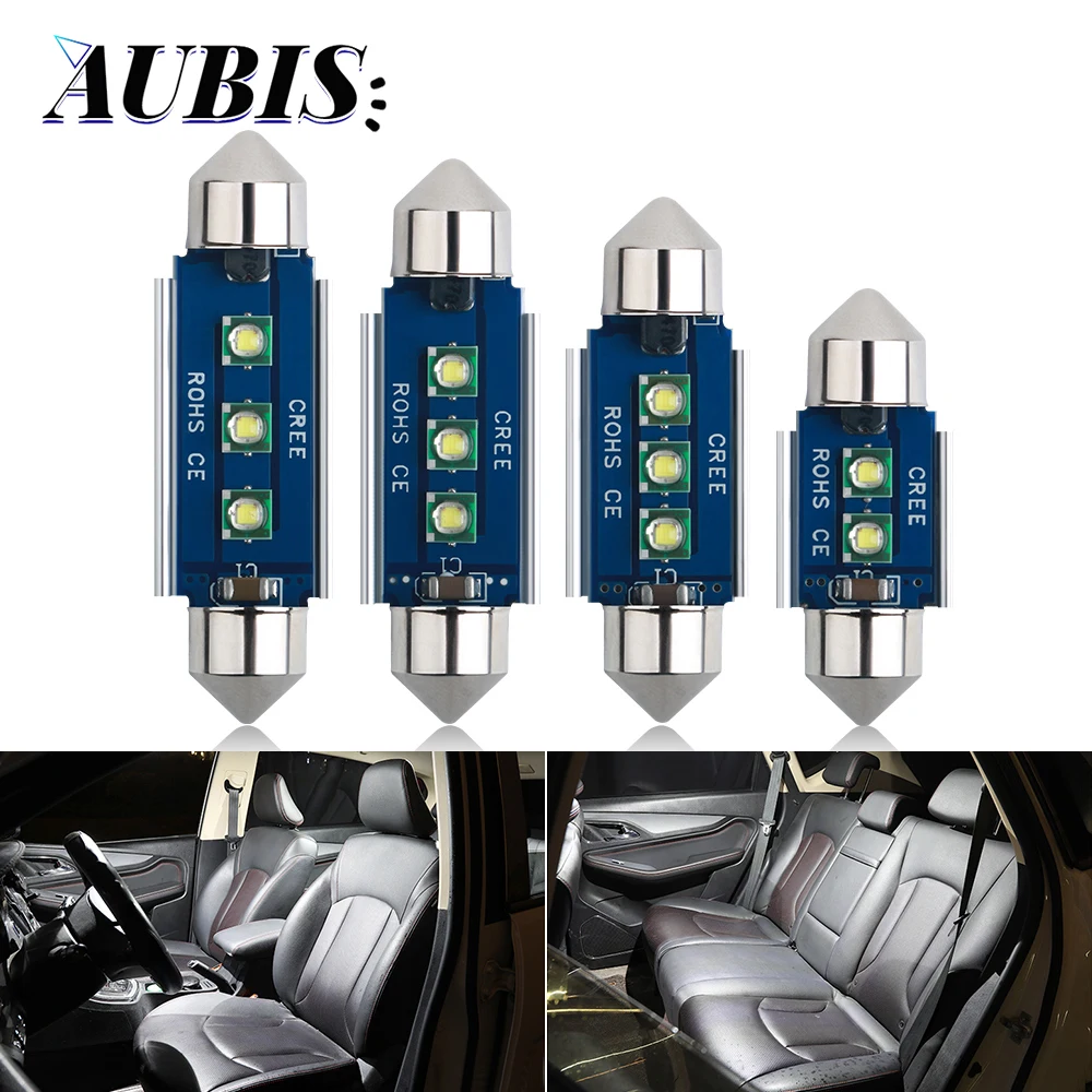 

2X Festoon C5W C10W светодиодный лампы Canbus безотказные, 31 мм, 36 мм, 39 мм, 41 мм, Cree автомобильный внутренний купольный свет, подсветка номерного знака, б...