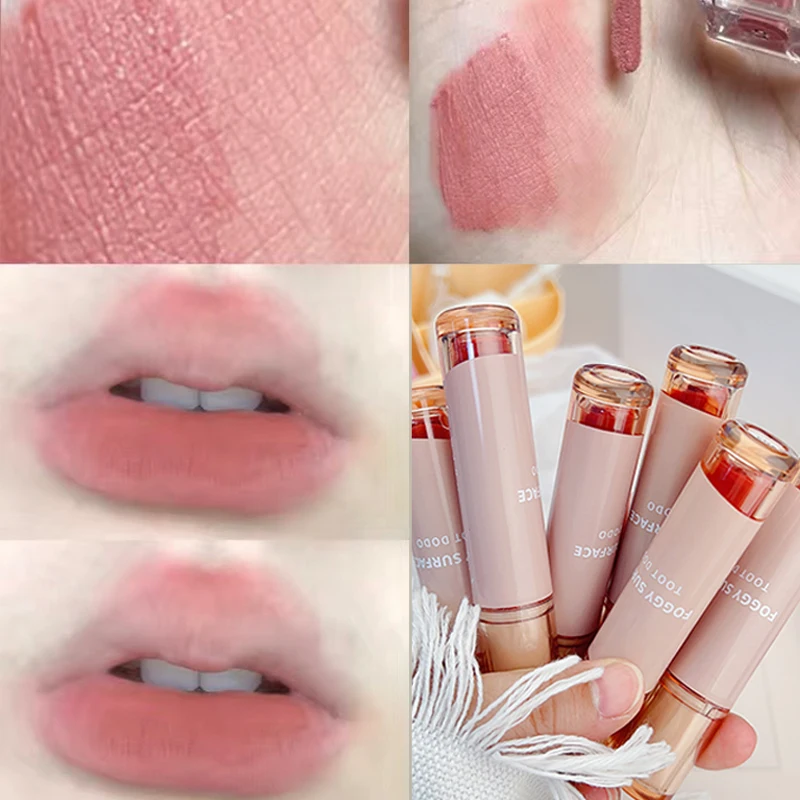 

6 Color Matte Velvet Lip Gloss Color Rendering Non-stick Cup Lipstick Easy To Wear Waterproof Lip Mud Moistured Lip Glaze Makeup