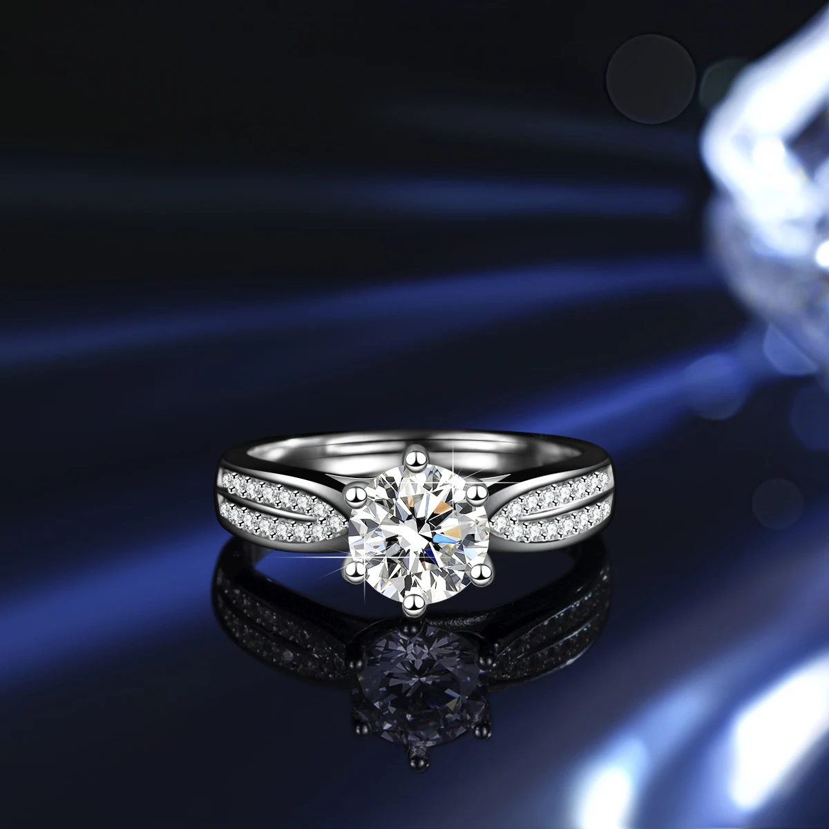 

Солитер, бриллиант, серебро, 1 карат, обручальное кольцо, бриллиант для женщин